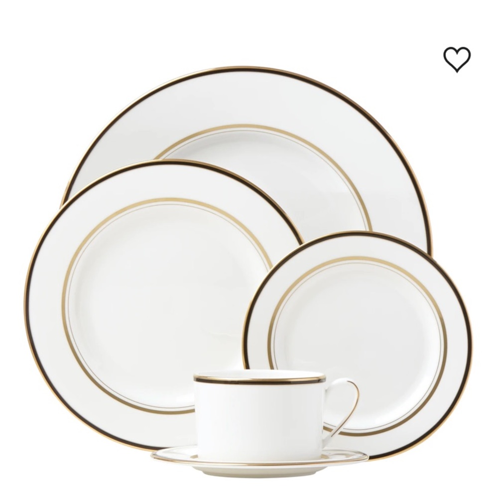 Lenox Kate spade library lane black dining set